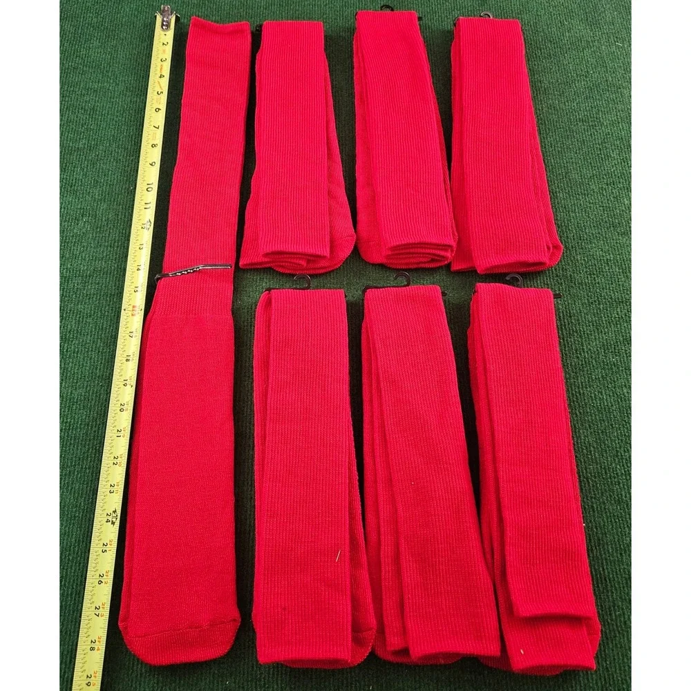 Lot of 7 Red Knee‎ High Socks Athletic Sports Performance